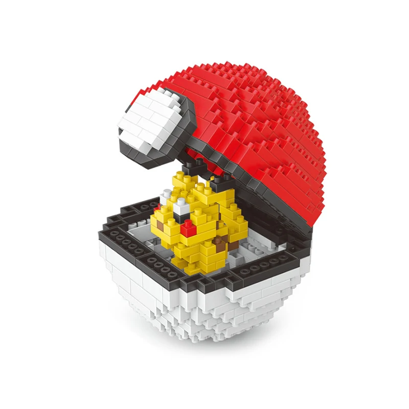 Покемон и покебол микро строительные блоки нанобаки Пикачу Кирпичи Модель