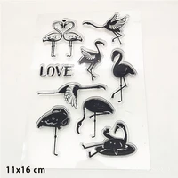 new arrival flamingo clear stamps for diy decoration diary journal planner craft scrapbooking silicone rubber stamps