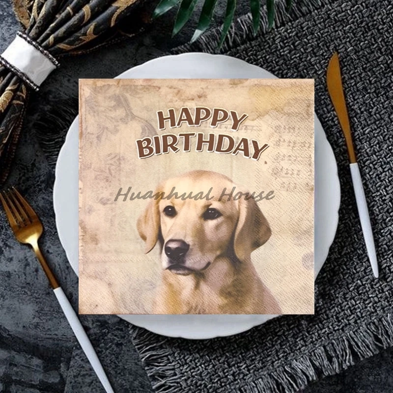 20 шт./пакет милые вечерние бумажные салфетки для декупажа с собаками кавайные