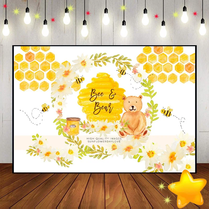 

Фон для фотосъемки с надписью «So Sweet To Bee 1-й День рождения»