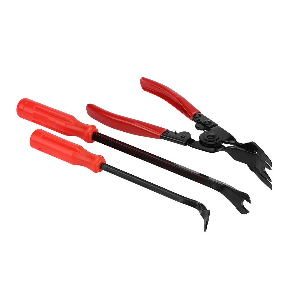 

3Pcs Door Trim Rivets Clips Pliers Fastener Remover Puller Pry Bar Tool Kit Pry Bar Plier