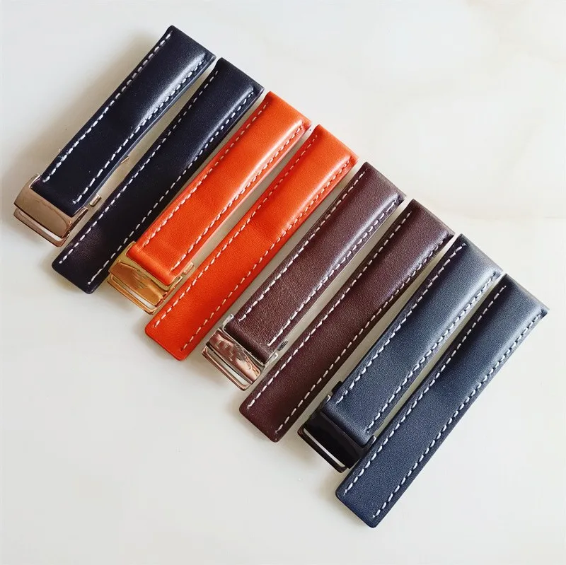 

20 22 24mm Watch Accessories Strap FOR BREITLING All Series Watch Band High Ending Quality PU Leather Soft Watch Bracelet
