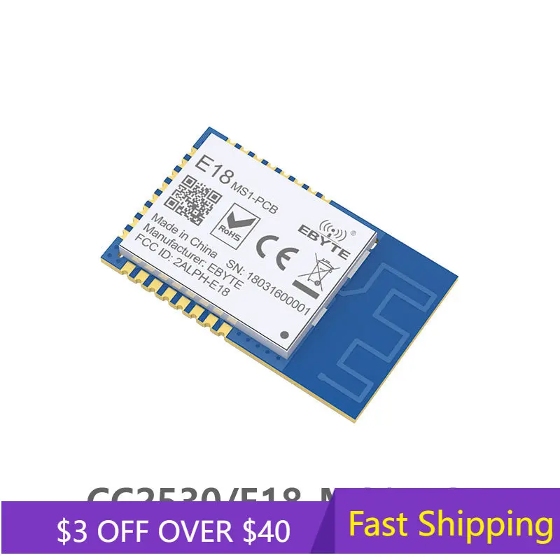 4pcs CC2530 ZigBee 2.4GHz SPI rf Wireless Module 4dBm E18-MS1-PCB PCB Antenna Data Zigbee Wireless Transmitter Receiver Module