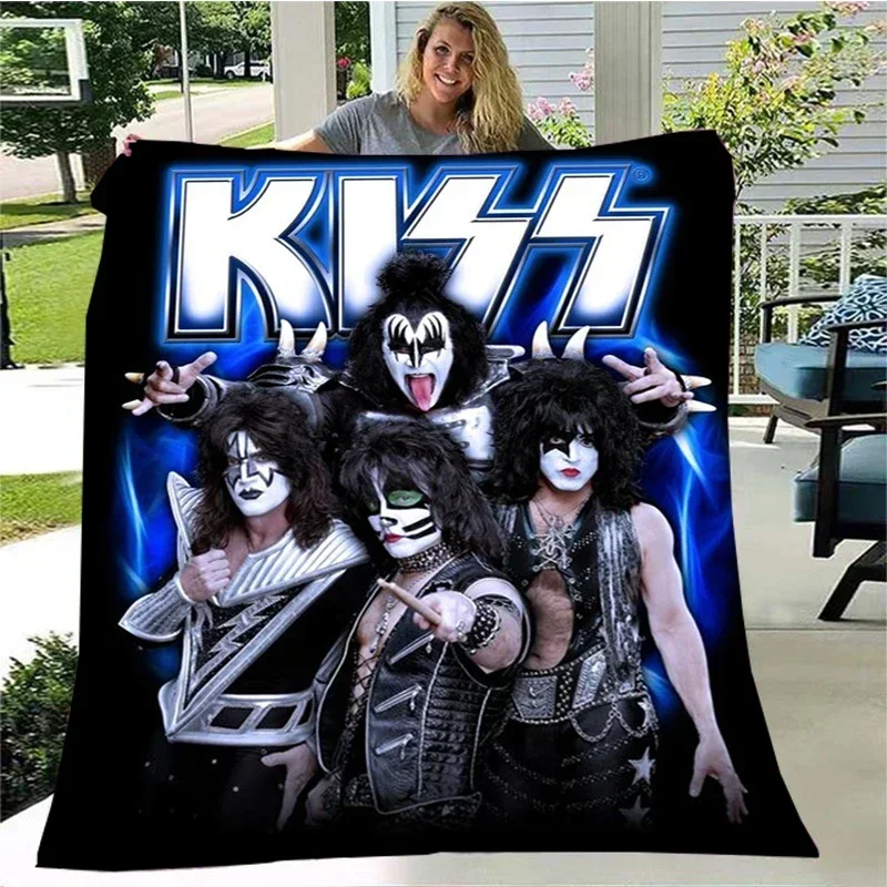 Kiss Rock Band retor Cover en flanelle горячая мягкая задняя крышка для путешествий с диван lit