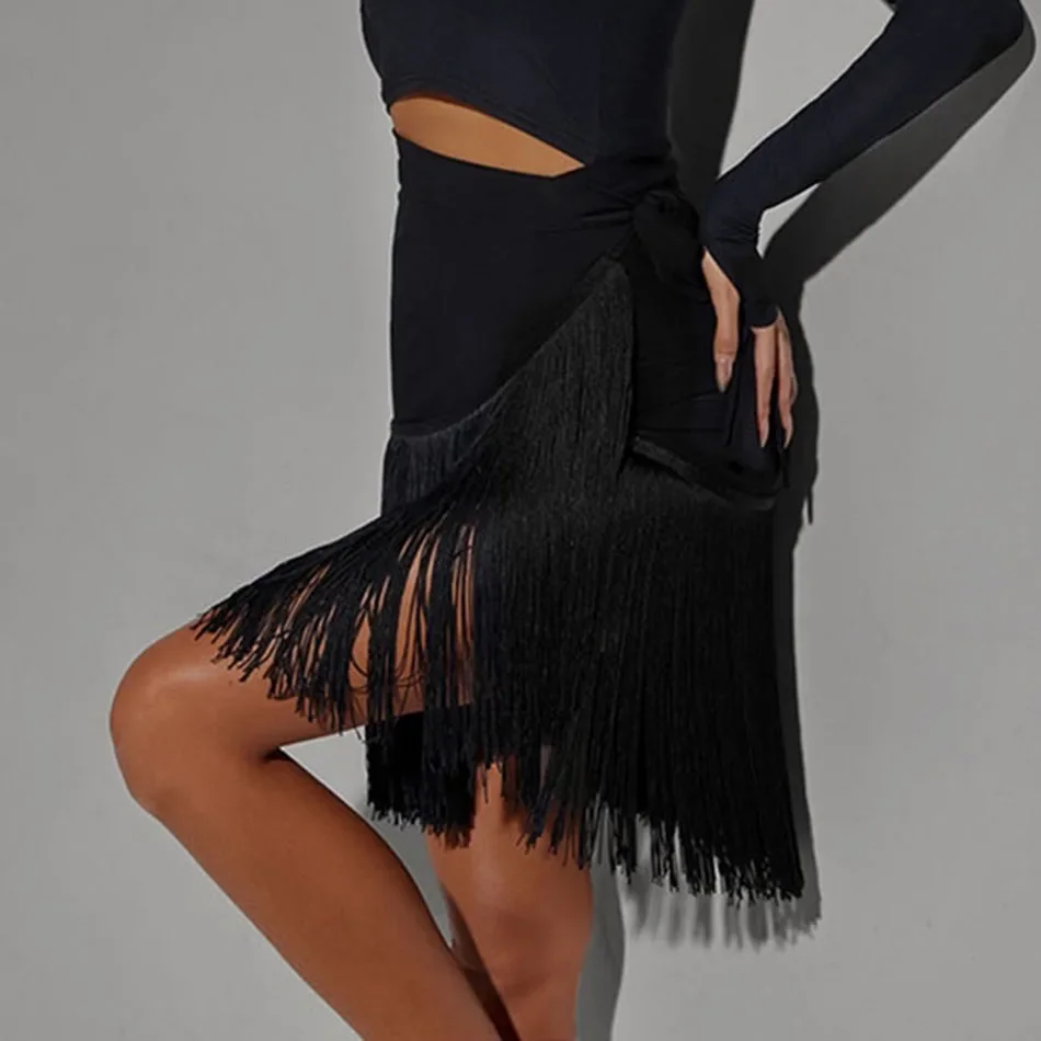 Танцевальная одежда Cha Samba профессиональный сценический костюм с кисточками