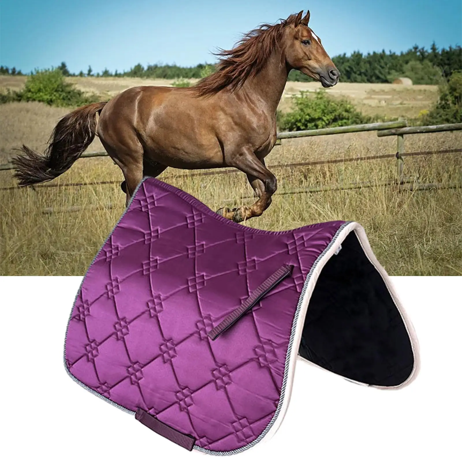 

Saddle Pad for Horse Sports Equestrian Jumping Accessories Comfortable Shock Absorbing Thickened Durable Protect Thighs