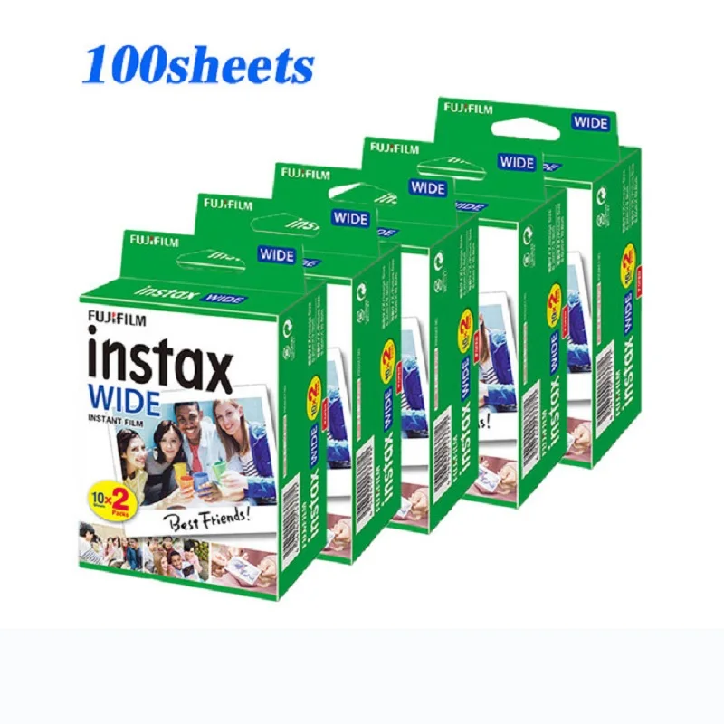 

10-100 листов широкой фотобумаги Fuji Instax, фотобумага, 5 дюймов широкоформатная, Wide300