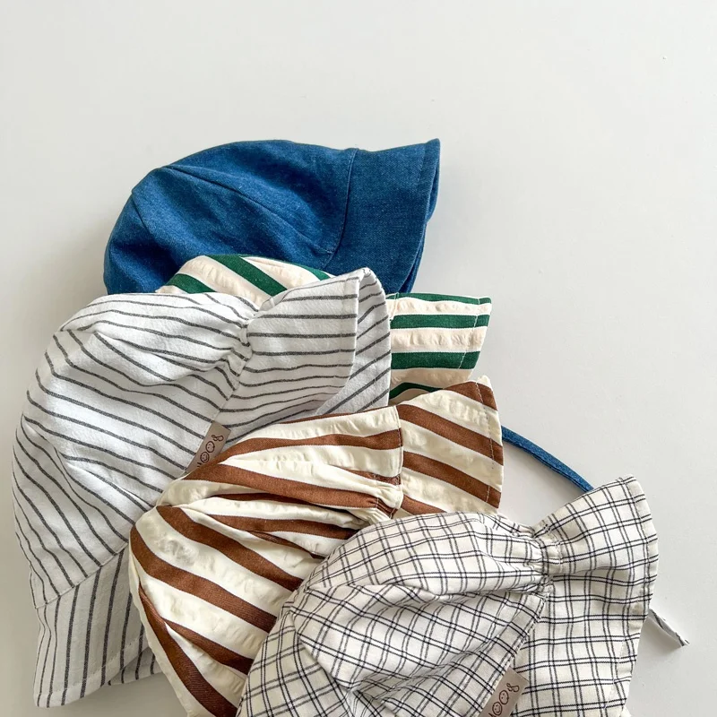 Детская панамская шляпа Baywell унисекс хлопковая кепка с полосатым узором для