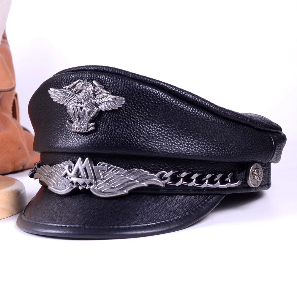 Кепка немецкая для мужчин и женщин роскошная мотоциклетная шапка из натуральной