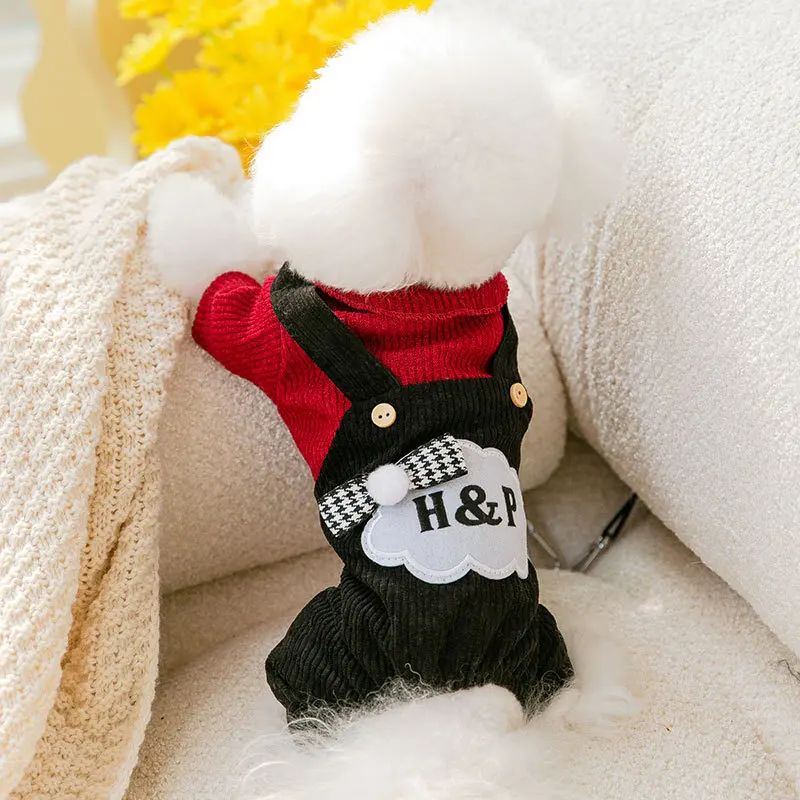 Pet Four Legged Clothes Autumn Winter Medium Small Dog Warm Jumpsuit Knitted Wool Kitten Puppy Kawaii Rompers Fashion Sweater