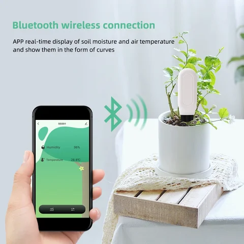 Bluetooth-тестер почвы Tuya 2 в 1, измеритель температуры и влажности, Термогигрометр, детектор орошения для сада