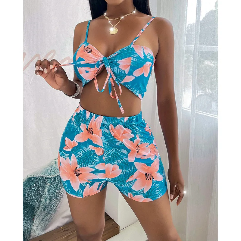 Новинка 2021 летний купальник комплект из трех предметов с нагрудной подушечкой и