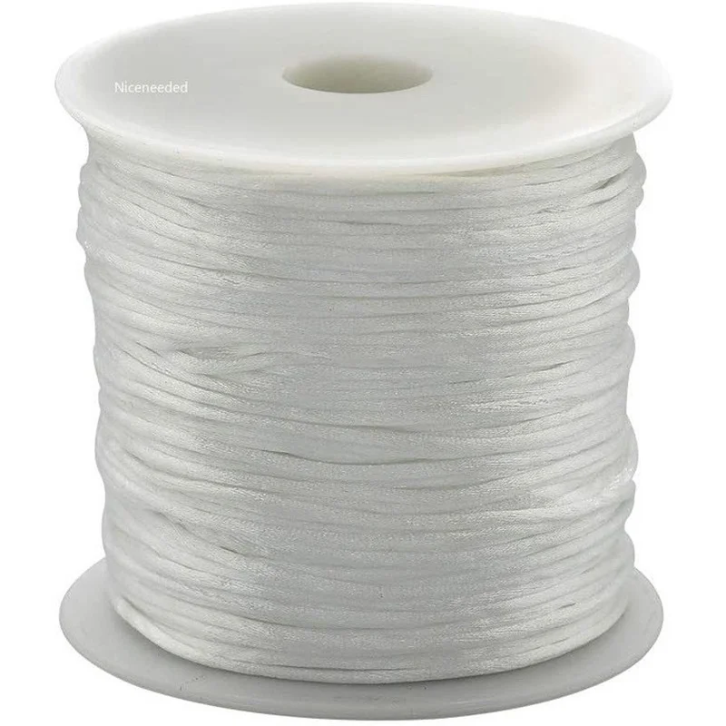 

Шнур нейлоновый для бижутерии, 1 рулон, около 82 ярдов, 1 мм, блестящий шелковистый погремушечный шнур, шнур для бисероплетения для изготовлен...