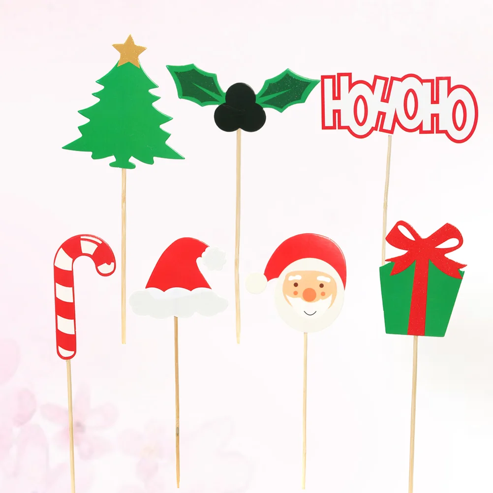 

Cake Picks Happy New Year Party Supplies Party Decorations Supplies Merry Christmas Cake Decoration Cupcake Toppers Picks