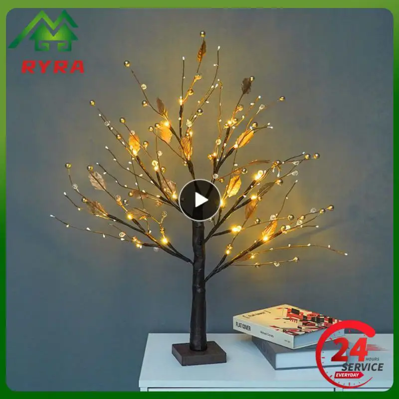 

LED Night Light Mini Christmas Twinkling Tree Copper Wire Garland Lamp For Holiday Home Kids Bedroom Decor Luminary Fairy Lights
