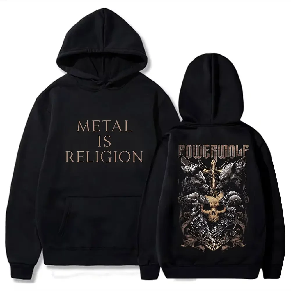 Фото Новая модная мужская толстовка Via Dolorosa Black от Powerwolf, пуловер большого размера с графическим рисунком, молодежная уличная одежда, винтажные толстовки, топ унисекс №4