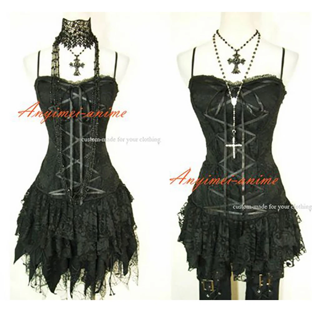 

tailor-made hiphop gothic tripp lolita punk fashion black cotton dress costume cosplay tv/cd[ck982]
