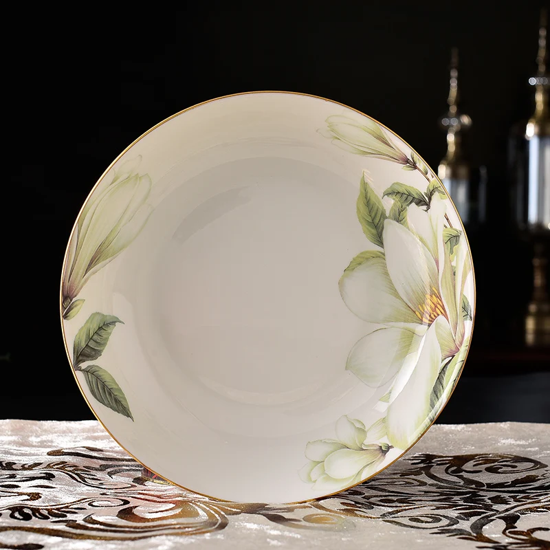 

Ceramics Plates Sets Dinnerware 8 Inch Luxury Food Plates Bone China Tray Dishes Rice plate