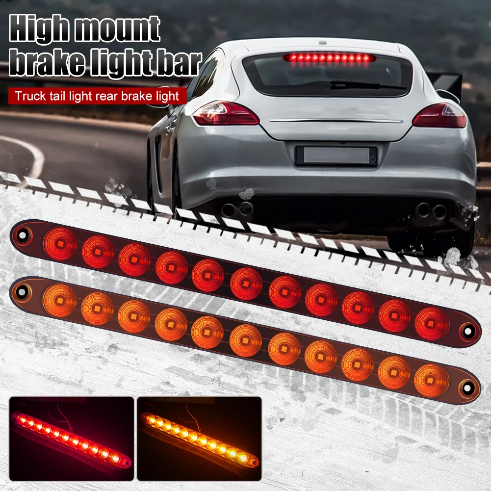 

2PCS 15" 11 LED Light Bar Stop Braking Light Red Amber Trailer Truck Tailgate Light Bar Turn Signal Tail Light Waterproof
