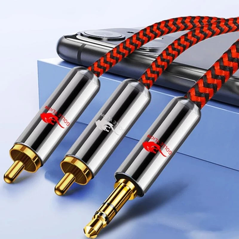 Hi-fi стерео Aux-разъем 3 5 мм на 2RCA штекера аудиокабель для ноутбука телефона ПК