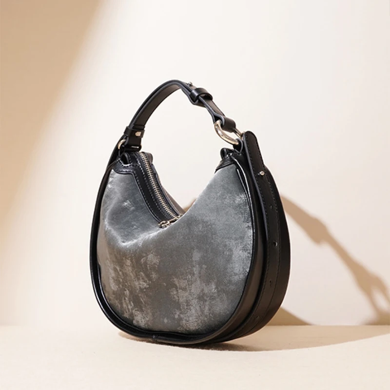 Brand Design Women's Crescent Shoulder Bag Mom Gift Luxury Leather Crossbody 2025 New Underarm Handbag