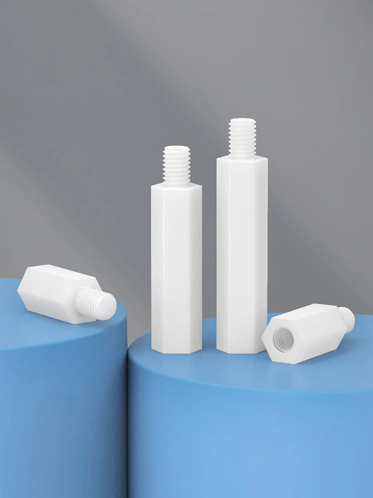 M3x6 мм белый нейлон шестигранная мужская и женская стойка с резьбой крепление на