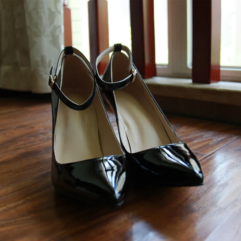 

Fashion high heels new patent leather pointed toe pumps stiletto heels 9cm