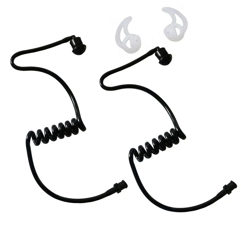 5 Pack Black Style Twist on Replacement Acoustic Tube for Two Way Radio Uv5r 888s Baofeng Speaker Mic Walkie Talkie Accessories