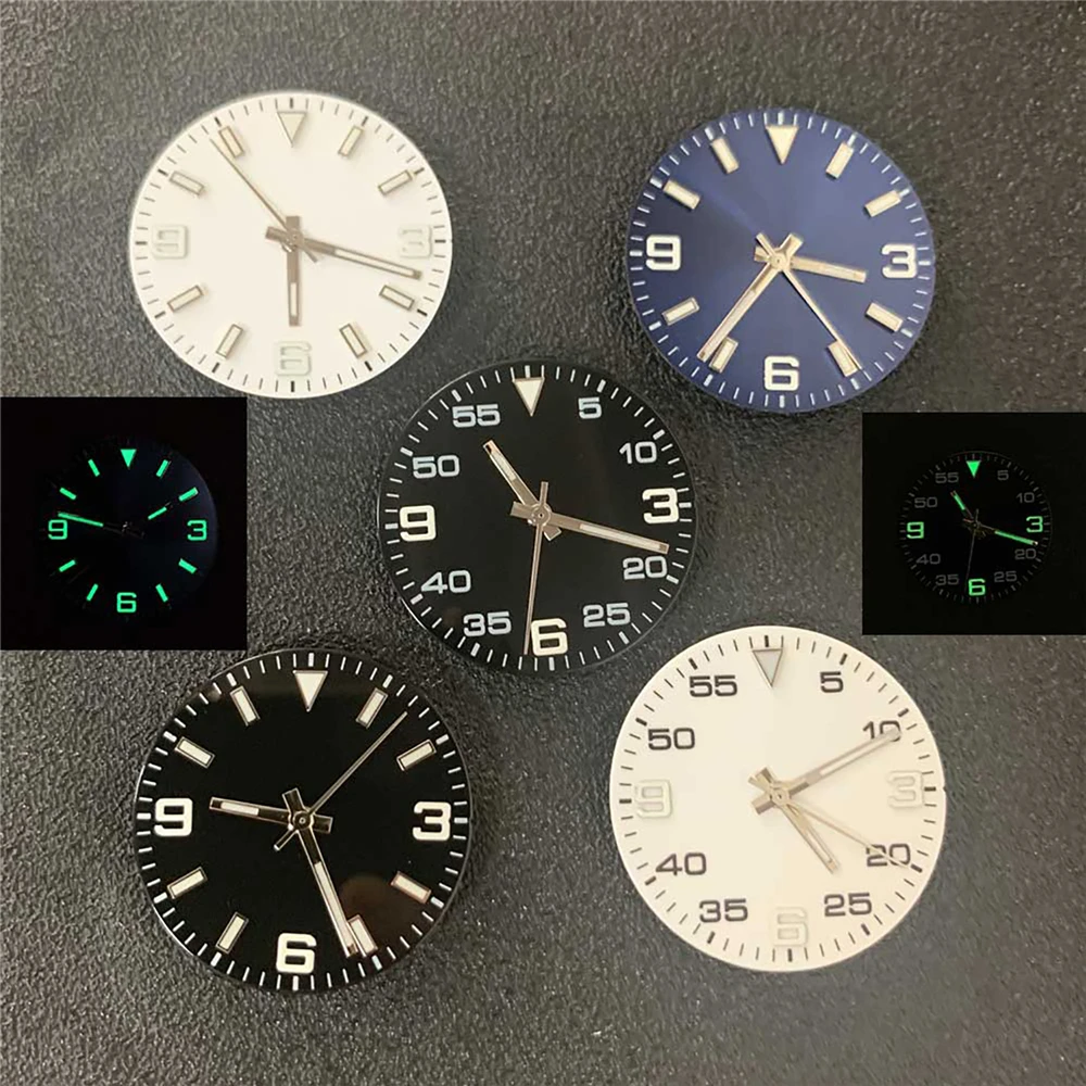 Green Luminous 29mm Watch Dial AK Watch Dial+Hands Spare Parts for 8215/8200 Pearl 2813 Movement