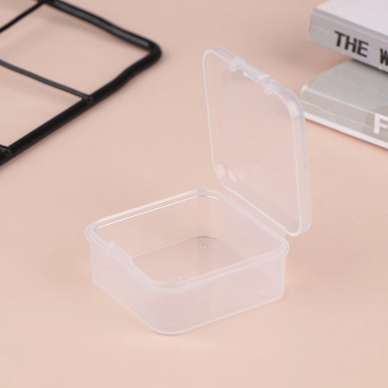 1 шт. мини-коробка для хранения с крышкой прозрачные квадратные пластиковые