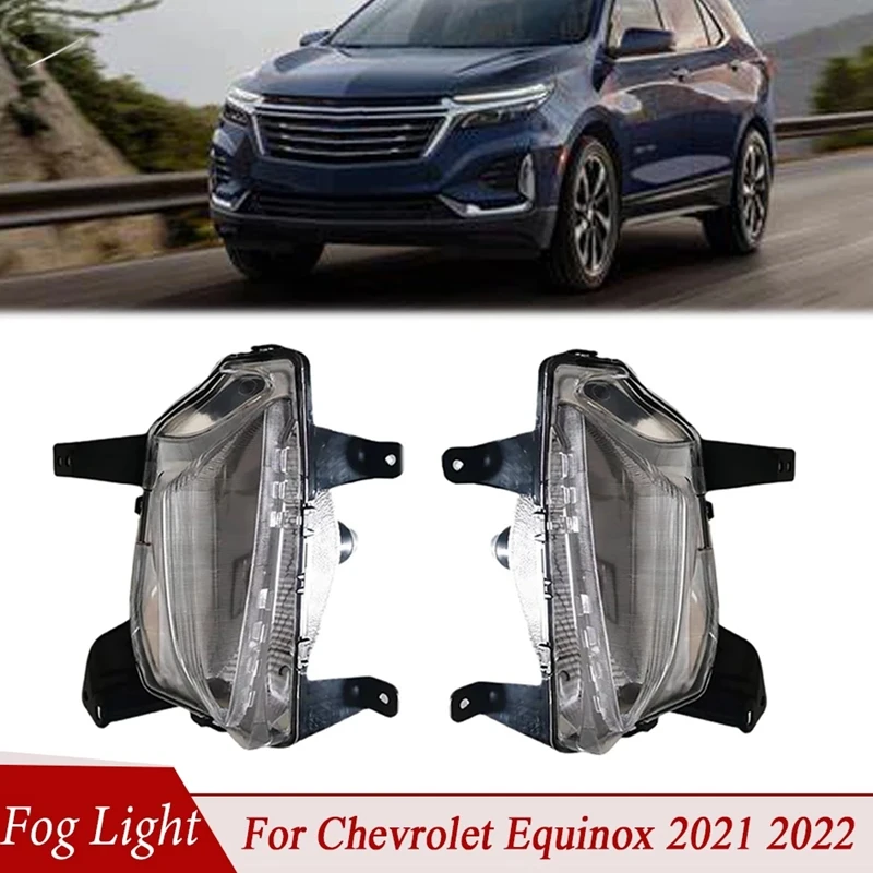 

1Pair Car Front Bumper Fog Light Turn Signal DRL With Bulb For Chevrolet Equinox 2021 2022 Foglights Driving Lamp