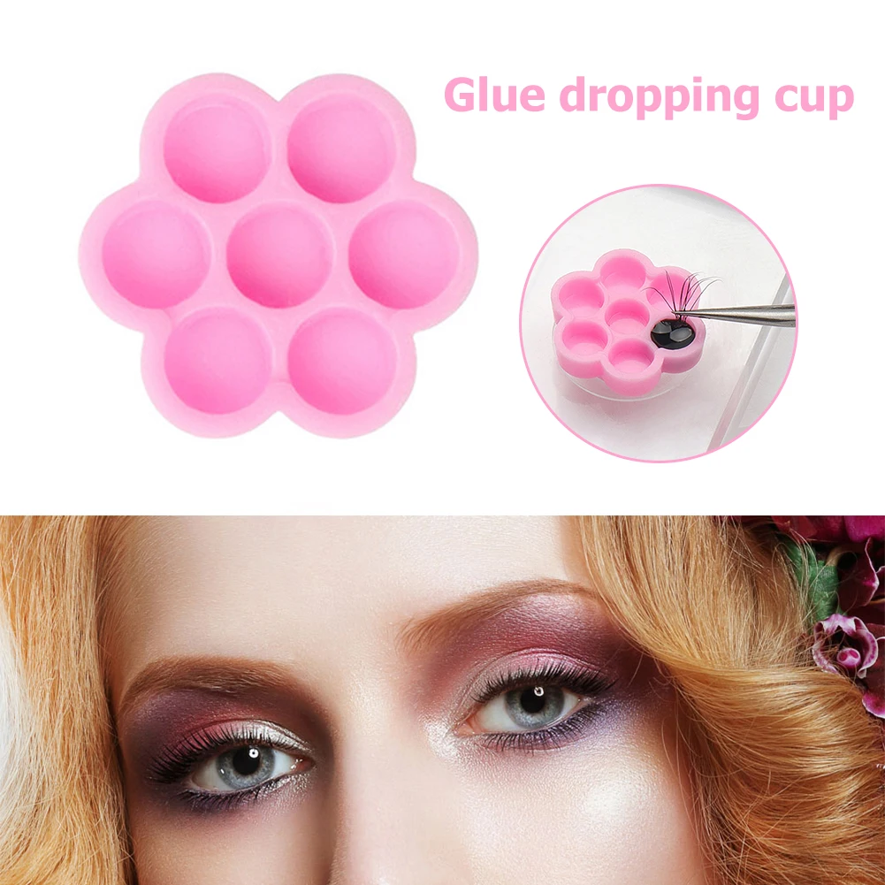 

Eyelashes Pink Plum Blossom Shape Cup Ring Plum Blossom Shaped Stand Grafting False Eyelashes for Makeup