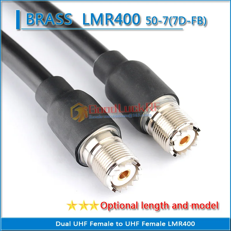 

Dual PL259 SO239 PL-259 SO-239 UHF Female to UHF Female Coaxial Pigtail Jumper LMR400 RG8 RG8U RG8/U SYWV50-7 7D-FB extend Cable