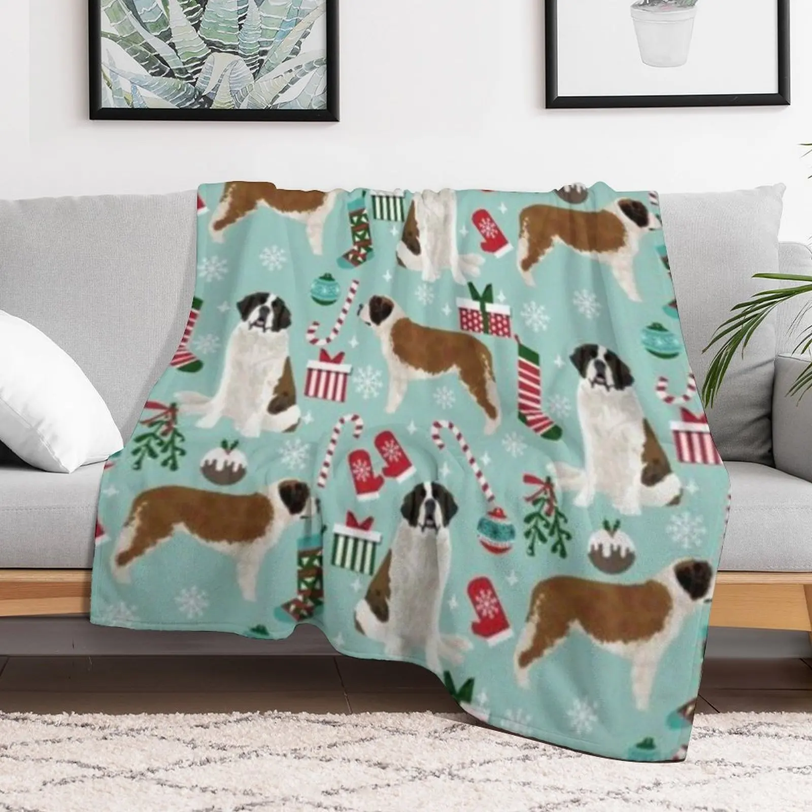 SAINT BERNARD Throw Blanket Luxury Bed Decorative Beds anime Blankets