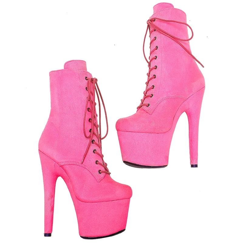 Leecabe Suede Upper 17CM/7inches Pole dancing shoes High Heel platform Pole Dance boot
