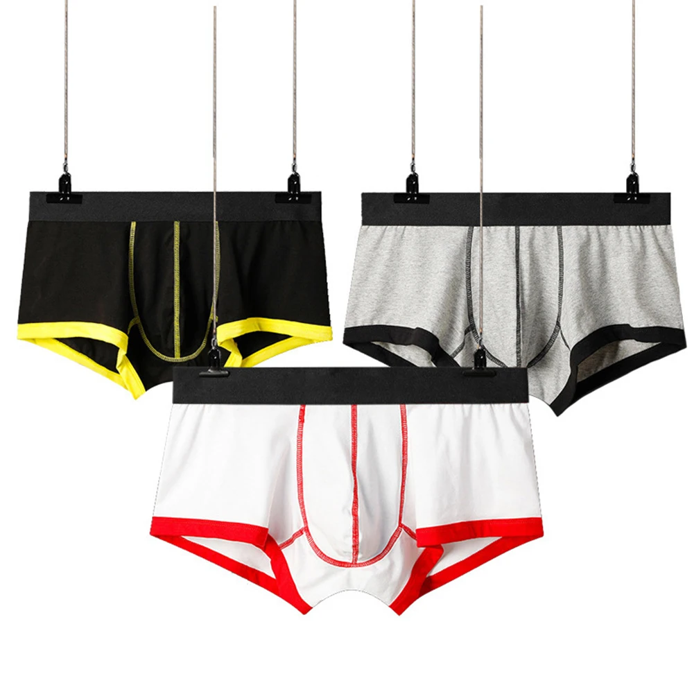 

Comfy Mens Cotton Underpants Seamless Boxer Briefs Underwear Pouch Thong Panties Sport Trunks Skin-friendly Panties