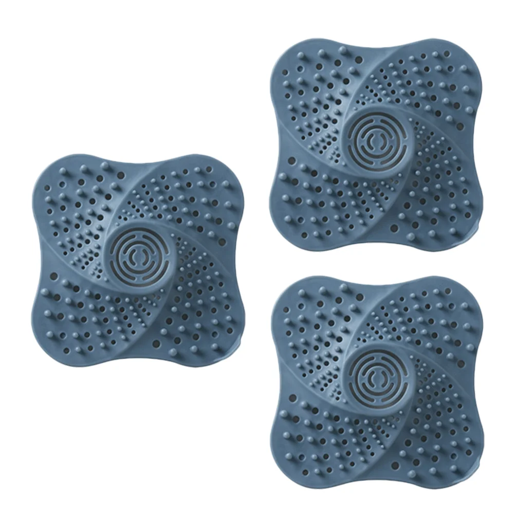 

3 Pcs Drain Hair Catcher Showerhead Filter Silicone Drain Pad Hair Filter Bath Sink Stopper Flat Strainer