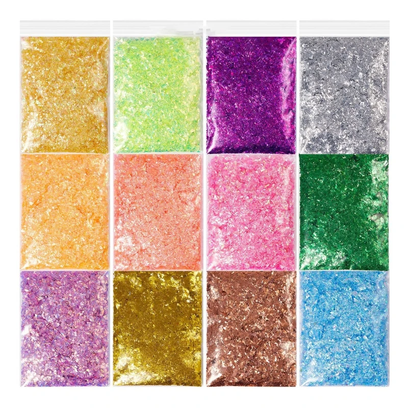

Resin Fillers 24/12 Candy Color Sequins Resin Jewelry Supply Iridescent Glitter Flakes for Resin Mold Jewelry Making