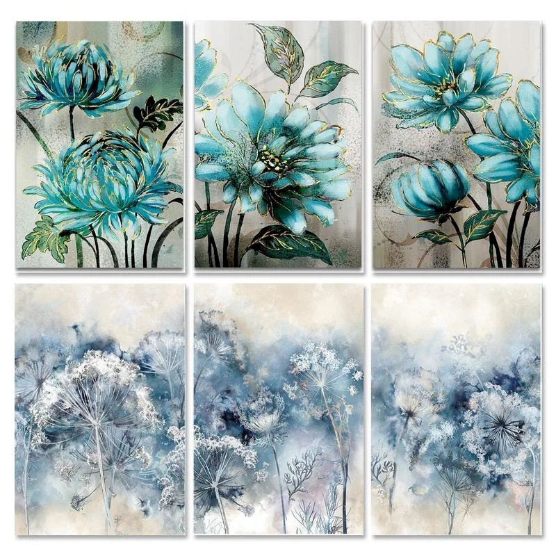

GATYZTORY DIY Unframe Paint By Numbers Flower On Canvas Kits Wall Art Pictures By Numbers Dandelion Handpainted Gift Decoration