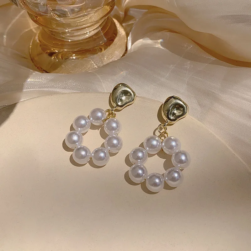 

New Fashion Pearl Stud Earrings for Women Gold Color Simple 2022 Trend Wedding Party Bride Jewelry Dangle Earring Wholesale