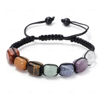 fashion natural tiger eye stone beaded bracelet men women crystal hand woven braided bracelet with old topaz agate color beads