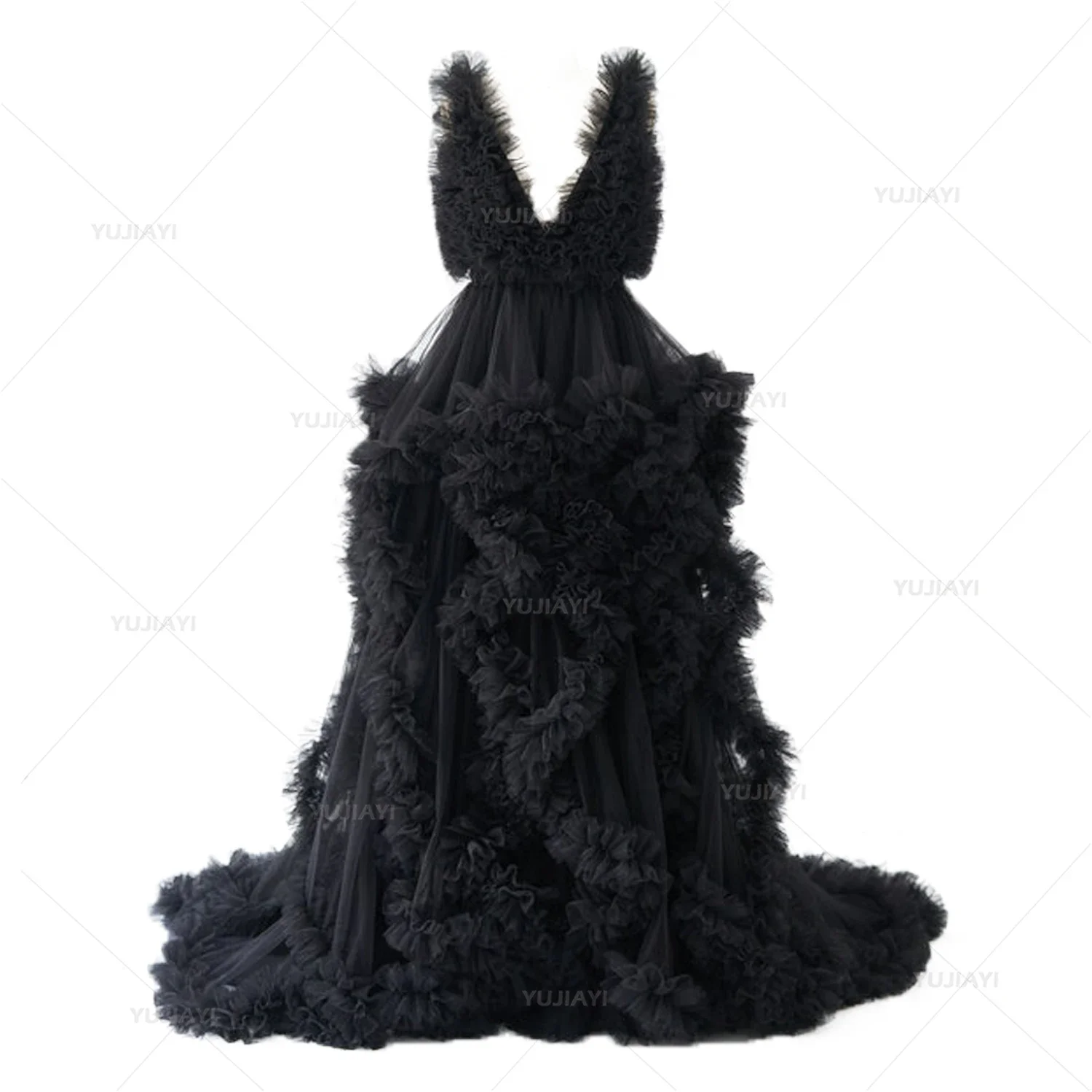 Женский халат прозрачный длинный тюлевый Пышное Платье для беременных ночная