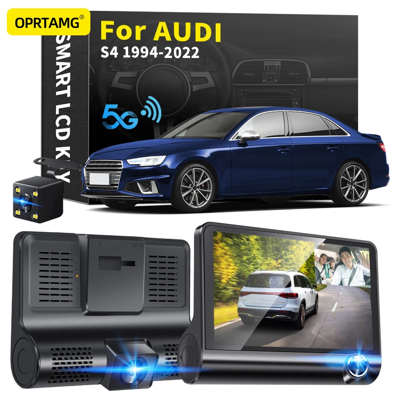 

OPRTAMG Dash Cam 540C6 Car DVR 3 Cameras Lens 4.0 Inch 1080P dashcam For Audi S4 1994 1995 1996 1997-2018 2019 2020 2021 2022