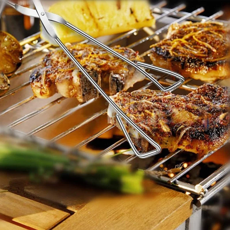 Promotion! Pastry Cake Bread Clamp Grilled Food Roast Clip Kitchen Tongs Stainless Steel Cooking Buffet Picnic BBQ Pliers |