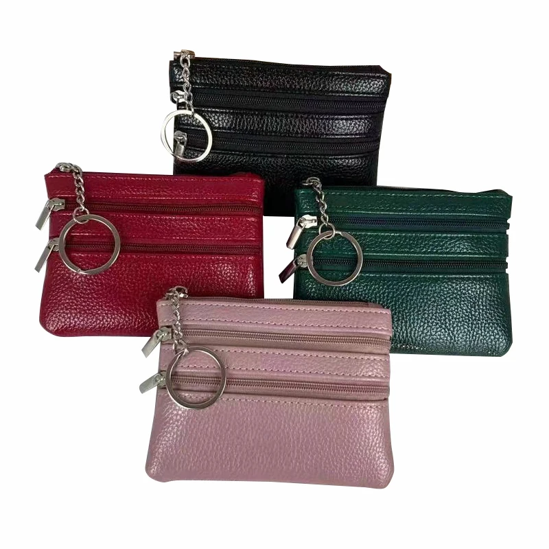 

Leather Women Wallet Coin Purse Credit Card Holder Single Double Zipper Pocket Women Bag Multi-card Fashion Black Zipper Wallet