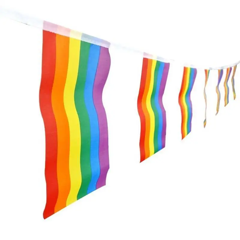 

5m 20pcs Rainbow Flag Strings Colorful Rainbow Peace Flags Banner LGBT Pride LGBT Flag Lesbian Gay Right Parade Hanging Bunting