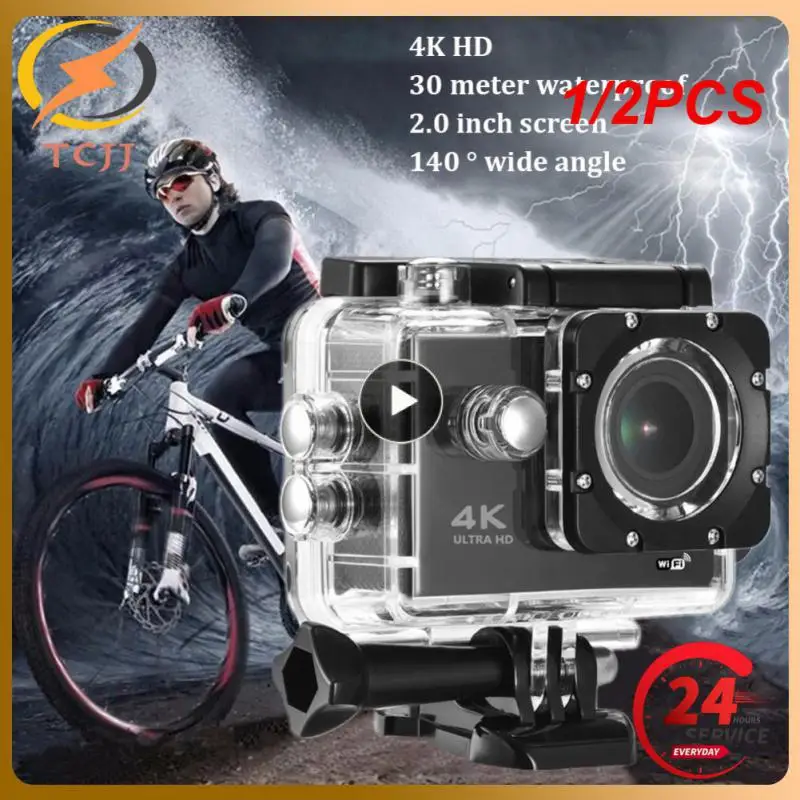 Экшн-камера Ultra HD 4K, 30 кадров в секунду/170D, экран 2,0 дюйма, WiFi
