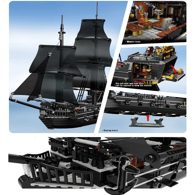 Детский конструктор пиратский корабль 1424 деталей