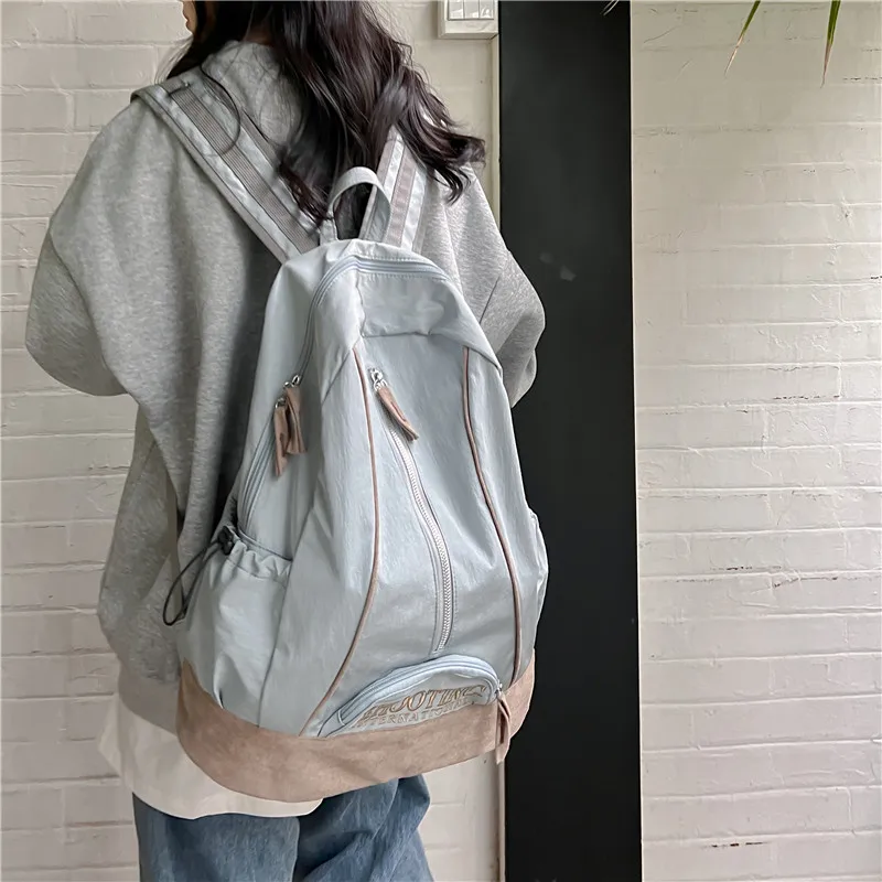 

Nylon Handbags Casual Vintage School Bag Adjustable Strap Student Backpack Fashion Backpack for Office Travel School Shopper Bag
