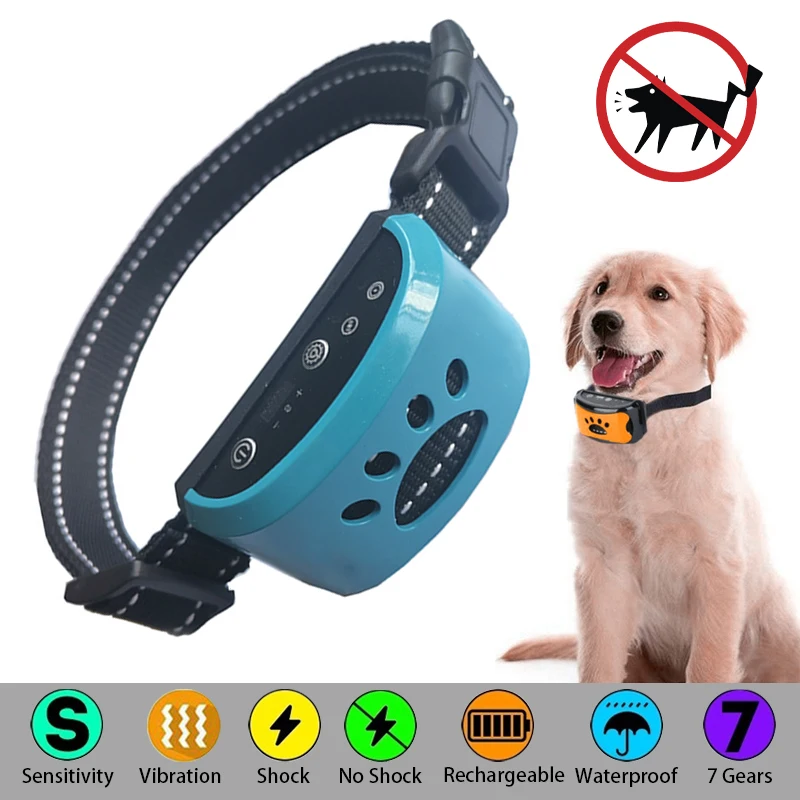 

Pet Dog Anti Barking Device Dog Stop Barking Vibration Anti Bark Collar Electric Ultrasonic Dogs Training Collar Dog Collar